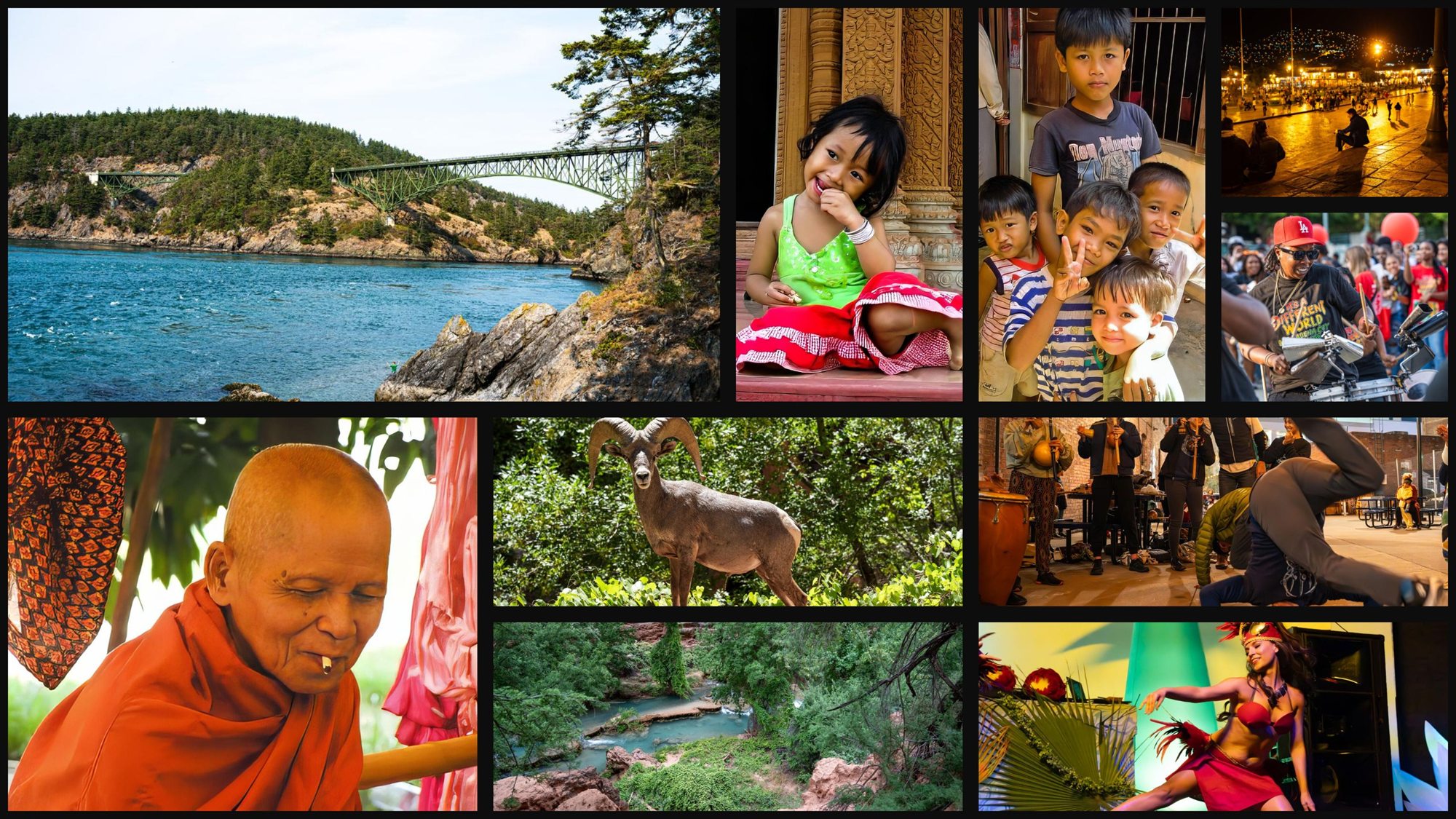 A collage of photographs by Baramay Ung.